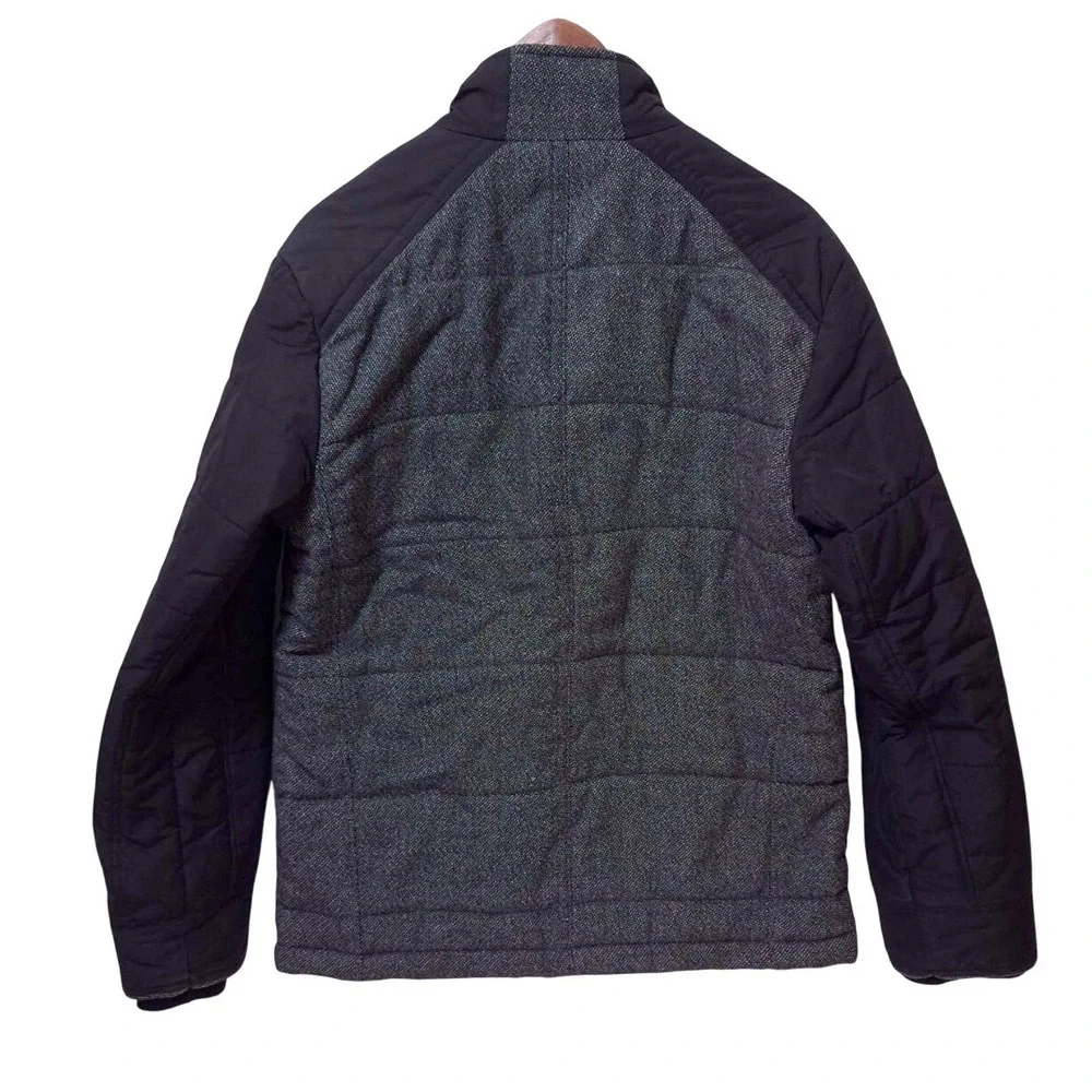 Marc Anthony Wool‎ Quilted Field Jacket Coat Mens S Ribbed Cuff Full Zip Snap